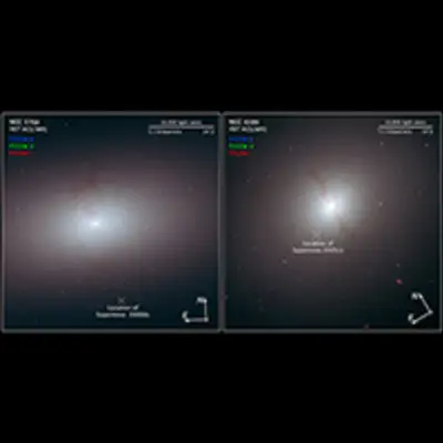 Compass and Scale Image of Galaxies NGC 2768 and NGC 4589