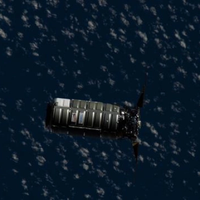 The Cygnus XL cargo spacecraft approaches the International Space Station