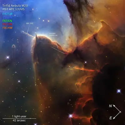 Trifid Nebula (WFC3 Compass Image)