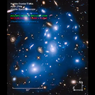 Compass and Scale Image of Abell 2744