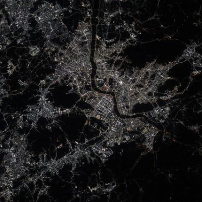 Seoul, South Korea, pictured at night from the International Space Station
