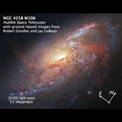 Compass and Scale Image of M106