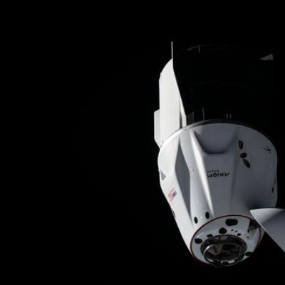 The SpaceX Dragon crew spacecraft approaches the International Space Station