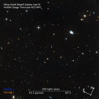 UFD Galaxy Leo IV Compass and Scale Image