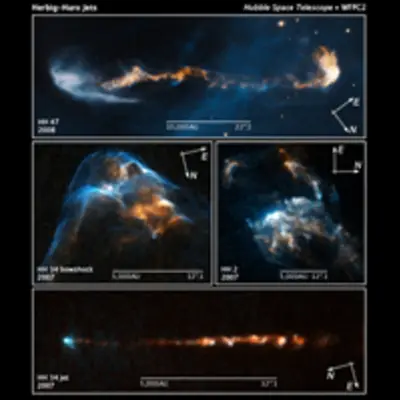 Compass and Scale Image of Stellar Jets