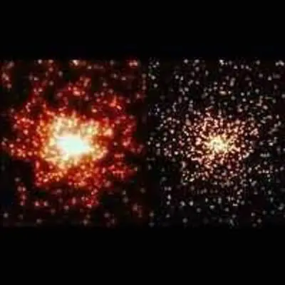 Hubble Images of Star Cluster Before and After Astronauts Fixed Hubble's Flaw