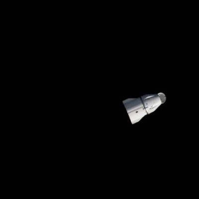 A SpaceX Dragon spacecraft departs the International Space Station