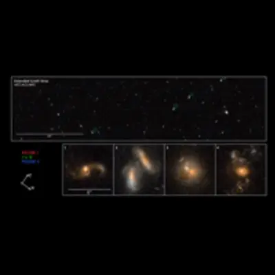 Compass and Scale Image of Merging Galaxies in the Extended Groth Strip