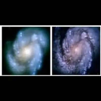 Pictures of Galaxy M100 with Hubble's Old and New Optics