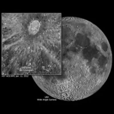 Compass and Scale Image of Crater Tycho
