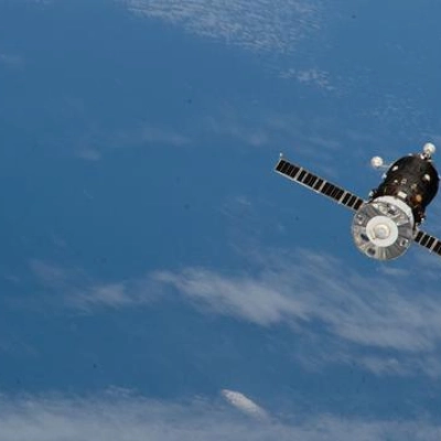 The trash-packed Progress 93 cargo spacecraft departs the International Space Station