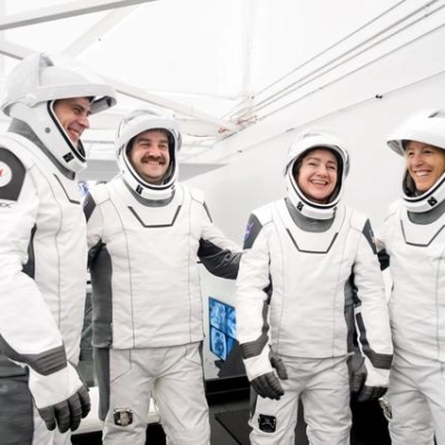The four members of NASA's SpaceX Crew-12 mission to the International Space Station