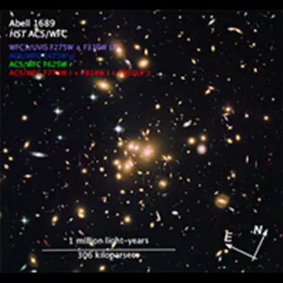 Compass and Scale Image for Abell 1689