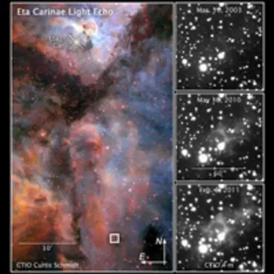 Compass and Scale Image of Eta Carinae Light Echo