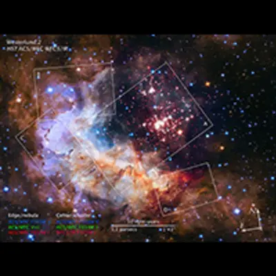 Compass and Scale Image of Westerlund 2