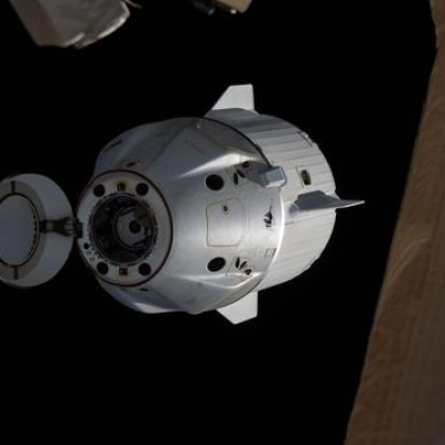 The SpaceX Dragon  departs the International Space Station