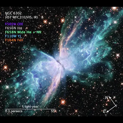 Compass Image for NGC 6302
