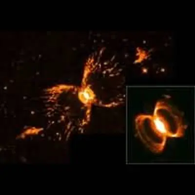 Symbiotic Star in the Southern Crab Nebula (He2-104) Blows Bubbles into Space
