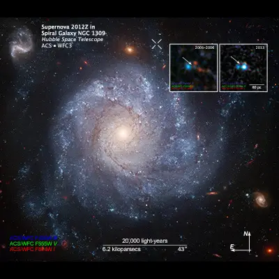 Compass and Scale Image for SN 2012Z in NGC 1309