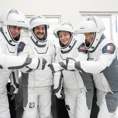 The four members of NASA's SpaceX Crew-12 mission to the International Space Station