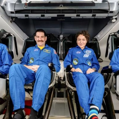 The four members of NASA's SpaceX Crew-12 mission to the International Space Station