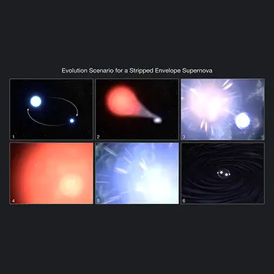 Evolution Scenario for a Stripped Envelope Supernova Illustration