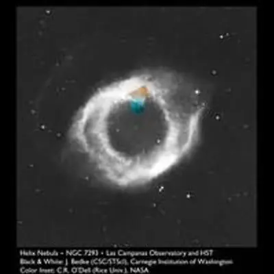 Location of HST Image of Helix Nebula in a Larger Ground-Based View