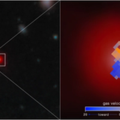Little Red Dot Abell2744-QSO1a (NIRCam Image with NIRSpec IFU Velocity Map)