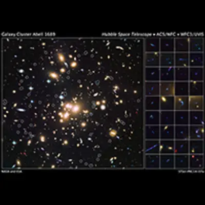 Galaxy Cluster Abell 1689 and Distant Galaxies