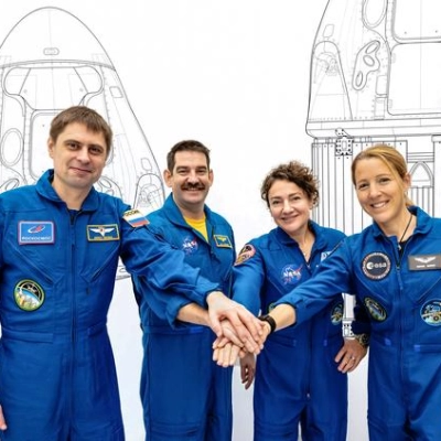 The four members of NASA's SpaceX Crew-12 mission to the International Space Station