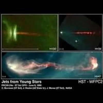 Gaseous Jets From Three Newly Forming Stars