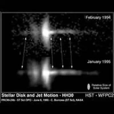 Motion of Jets from an Embryonic Star (HH-30)