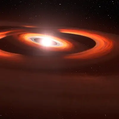 Concentric Gas-and-Dust Disks Around Star TW Hydrae (Artist's Concept)