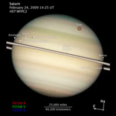 Compass and Scale Image of Saturn