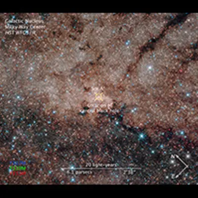 Compass and Scale Image for Milky Way Center