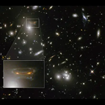 Gravitational Lens Creates Cartoon of Space Invader