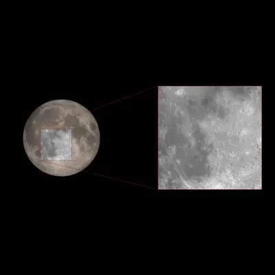 Hubble's Region of Study During the Lunar Eclipse (Illustration)