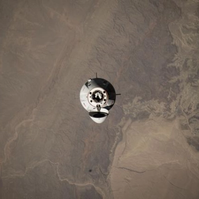 The SpaceX Dragon approaches the International Space Station above Pakistan