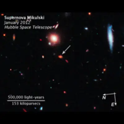 Compass and Scale Image of Supernova Mikulski