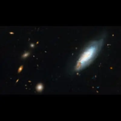 Spiral Galaxy in the Coma Cluster, Part of a Larger Hubble Image