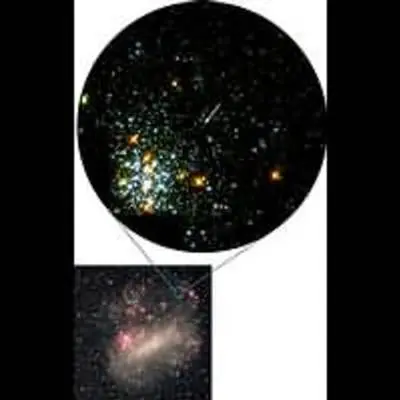 Ground-based Image of the Large Magellanic Cloud with the Location of the HST/WFPC2 Field Indicated.