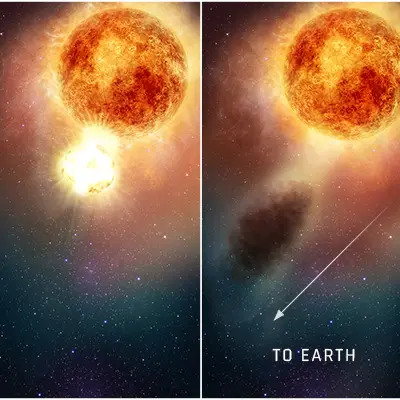 Illustration of Outburst from Betelgeuse (annotated)