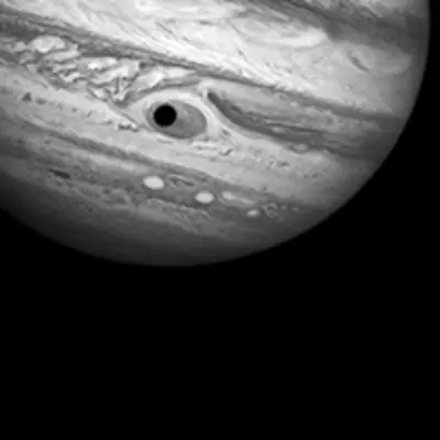 Jupiter's Great Red Spot and Ganymede's Shadow