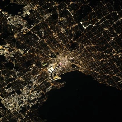 Melbourne, Australia, pictured at night from the International Space Station