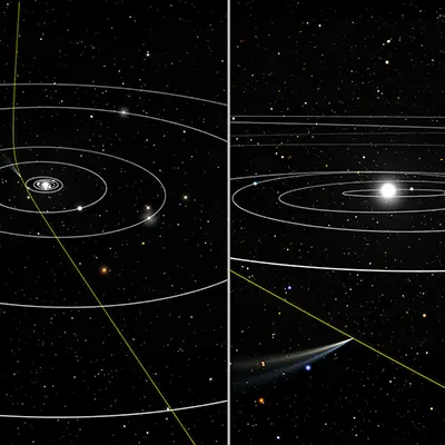 Artist's Illustration of Comet 2I/Borisov's Orbit