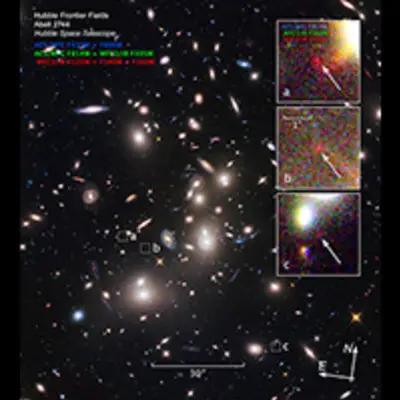 Compass and Scale Image of Abell 2744