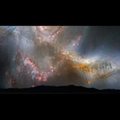 Nighttime Sky View of Future Galaxy Merger: 3.85-3.9 Billion Years