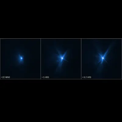 Hubble Views of Dimorphos Ejecta