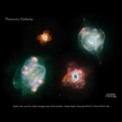 Planetary Nebulae – A More Artistic Arrangement (with Title)