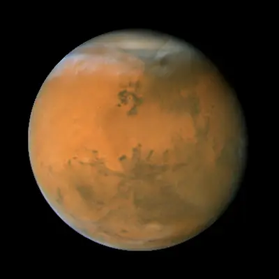 Image: Mars on Dec. 1, 2007; longitude ~50 degrees